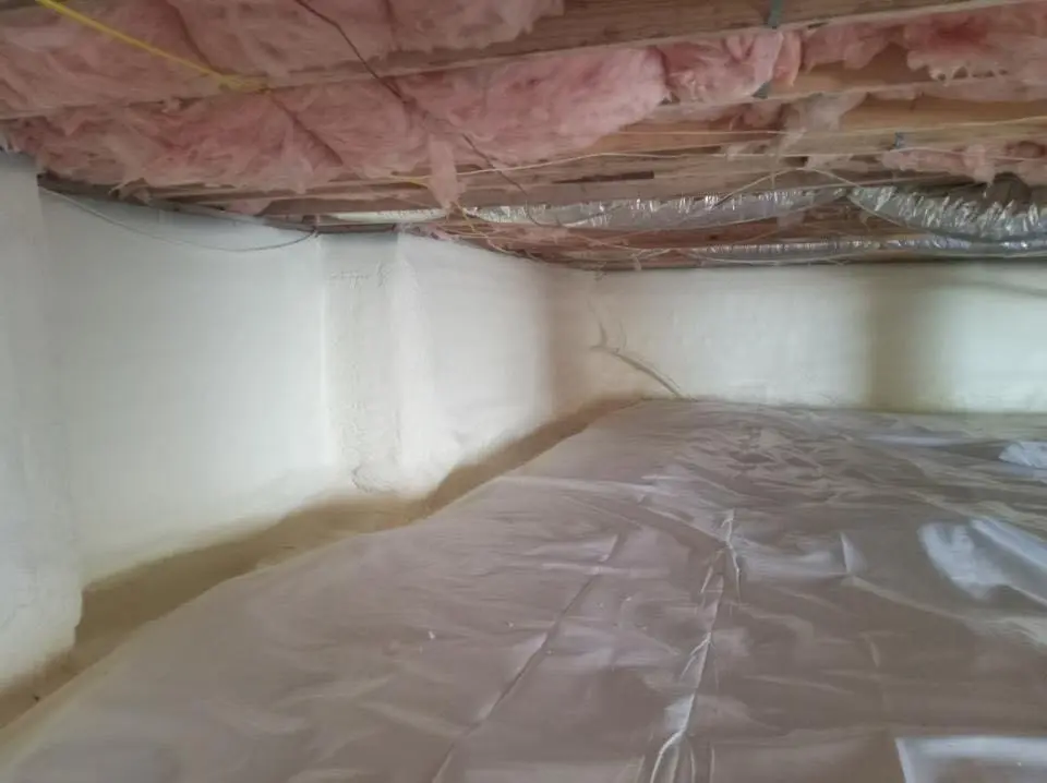 Crawl space encapsulation with closed-cell spray foam for Spray Foam Roofing Repair in Wakefield