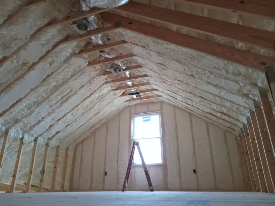 Spray foam roofing application for Crawl Space Insulation project in Wakefield
